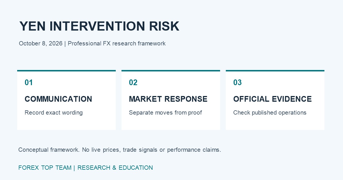 Yen Intervention Risk: Separating Warnings, Price Action and Evidence conceptual framework
