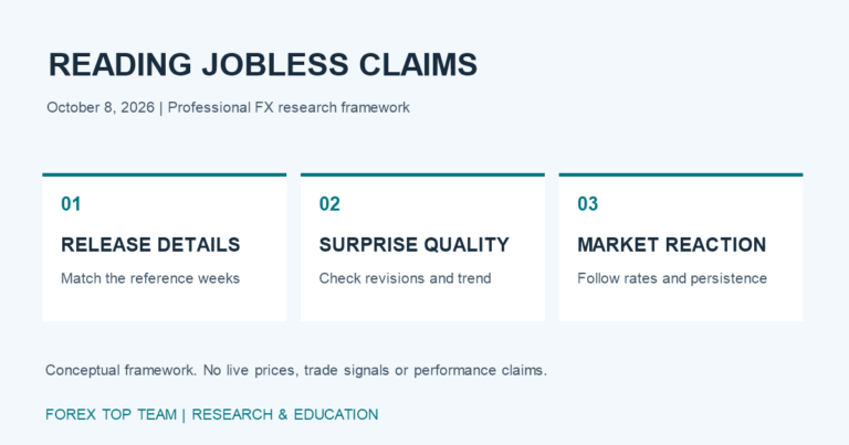 RELEASE DETAILS: Match the reference weeks; SURPRISE QUALITY: Check revisions and trend; MARKET REACTION: Follow rates and persistence